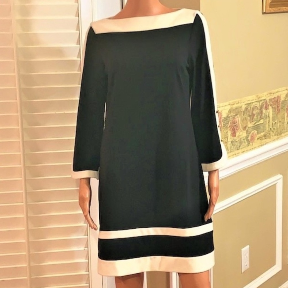 👉DONNA MORGAN Black/White Formal Dress - 8
